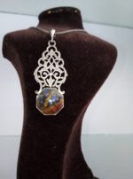 گردن‌بند نقره با نگین عقیق اصل