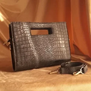 کیف مجلسی زنانه چرم طبیعی طرح خیال