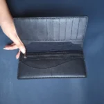 کیف پول و کارت چرم طبیعی حکاکی طرح دریا - تصویر 3